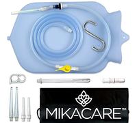 Mikacare Enema Bag Kit Clear Non-Toxic Silicone. for Coffee and Water Colon Cleanse. 6 Foot Long Hose, BPA and Phthalates Free, 6 Tips 3 Quart