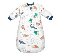 MIKAFEN Baby Sleeping Bag Winter 3.5 tog with removable sleeves, 100% cotton sleeping bag with arms,Green Dinosaurr 88-90cm/14-24 Monate