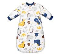 MIKAFEN Baby Sleeping Bag Winter 3.5 tog with removable sleeves, 100% cotton sleeping bag with arms,Little Dinosaurs 88-90cm/14-24 Monate