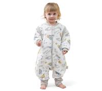 MIKAFEN Baby Sleeping Bag with Feet, 2.0 Tog, 100% Cotton, Children's All-Year Sleeping Bag with Removable Sleeves, Sleeping Bag with Legs, Spaceship 4-5 years
