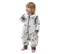 MIKAFEN Baby Sleeping Bag with Feet 2.0 Tog, 100% Cotton, Children's All-Year with Removable Sleeves with Legs, Animal 3-4 years