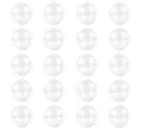 MIKAILE 20 PCS Clear Christmas Baubles to Fill 6 cm, Transparent Christmas Balls Ornaments 2.36 Inch, Acrylic Plastic Craft DIY Christmas Decorative Baubles
