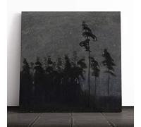 Mikalojus Konstantinas Ciurlionis Moonlit Forest Canvas Print | Gallery Wrapped 30mm Frame Wall Art | 20x20 inches | Ready to Hang | Contemporary Landscape Picture | Living Room Bedroom Lounge Office