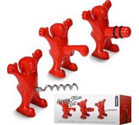 Mikamax - Happy Men Set - Bottle Opener - Wine Stopper - Corkscrew - 8 Cm Tall