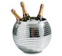 MikaMax Ice Bucket Disco Ball - XL 11 Litres - Drinks Cooler for Parties - Wine Cooler & Ice Container - Silver Disco Ice Bucket - 27.5 cm