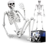 mikamax - Life-Size Skeleton 1.70 M - Realistic Design - Halloween Decoration Ideas - Graveyard Haunted Bones - Dimensions 170 x 45 cm