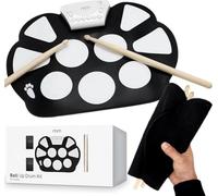Mikamax - mm Roll Up Drum Kit - Music - Electric drum - 9 digital trigger pads - 2 drumsticks - USB cable (Type-A) and battery power - 2 pedals.