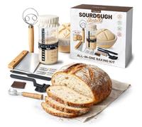 MikaMax Sourdough Starter Kit 10-Piece - Bread Proofing Basket Set Round - Complete Bread Baking Accessories Kit - Bake Your Own Bread - Starter Set for Beginners & Hobby Bakers