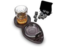 MIKAMAX Whisky & Cigar Tray, Black, 1 Piece