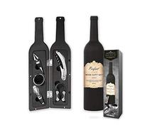 mikamax - Wine Gift Set - Wine Kit - Black - Wine Checker - Wine Stop - Corkscrew Tool