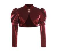 Mikan Tsumiki Regency Spencer Jacket Womens Jane Austen Costume Regency Coat, Wine Red, Medium