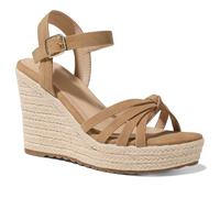 mikarka Sandals for Women 2025: Comfortable Wedge Platform Sandals Women - Braided Espadrilles for Women Ankle Strap Open Toe Wedges Heels Beach Sandals Summer Shoes, 3.94" Wedge Heel/Brown Nubuck, 8