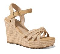 mikarka Sandals for Women 2025: Comfortable Wedge Platform Sandals Women - Braided Espadrilles for Women Ankle Strap Open Toe Wedges Heels Beach Sandals Summer Shoes, 3.94" Wedge Heel/Light Brown, 5