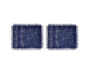Mikasa 2pc Jute Rectangular Placemats, Blue, 35cm x 45cm, Tagged