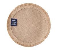 Mikasa 4pc Hessian Round Woven Placemats, Natural, 38cm, Tagged