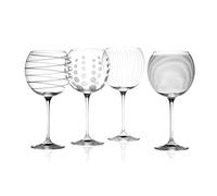 MIKASA 5159316 Cheers Set of 4 Crystal Balloon Gin Glasses, Silver
