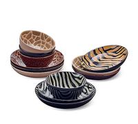 Mikasa Amari Animal Print Safari 12 Piece Dinnerware Bowl Set, Service for 4