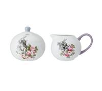 MIKASA and The V&A Sugar and Creamer Set, Bone China Sugar Bowl and Milk Jug, Alice in Wonderland Teaware, Dishwasher Safe & Gift Boxed