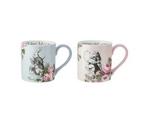 Mikasa and the V&A Alice In Wonderland 'His And Hers' Bone China Mugs, Set of 2, 380ml - Multicolour - Ceramic - Mug