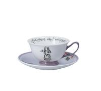 MIKASA and The V&A Teacup and Saucer Set, Bone China Tea Cup and Saucer, 140ml, Alice in Wonderland Teaware, Dishwasher Safe & Gift Boxed
