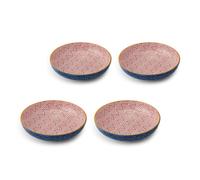 Mikasa Blue Arched Stoneware Bowl Set, Set of 4 Coupe Bowls for Dining, 2-Toned Multi-Purpose Shallow Serving Dishes, 900ml, 21 x 5cm - Blue - Stoneware - Bowls