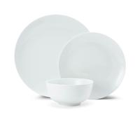 Mikasa Chalk 12-Piece Porcelain Dinner Set, White - White - Porcelain - Dinner Set