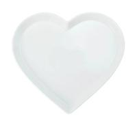 MIKASA Chalk Porcelain Heart-Shaped Serving Platter, Large Heart Platter for Canapes and Starters, 30cm | White Serving Plate for Parties | Dishwasher Safe