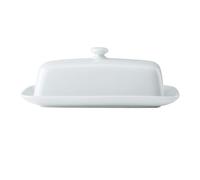 Mikasa Chalk Porcelain Butter Dish, 21cm, White - White - Porcelain - Butter Dish