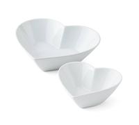 Mikasa Chalk Porcelain Heart Serving Bowl 2pc Set, Large & Small in White Mikasa White
