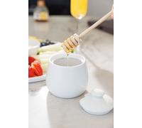 Mikasa Chalk Porcelain Honey Pot, White, 250ml in White Mikasa White