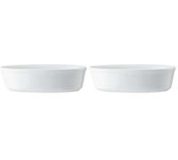 Mikasa Chalk Porcelain Oval Pie Dish, 18cm, Labelled (Pack of 2)