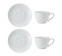 Mikasa Chalk Set Of 2 Cappuccino Cups & Saucers
