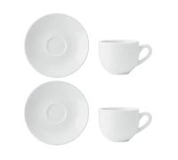 Mikasa Chalk Set of 2 Espresso Cups & Saucers