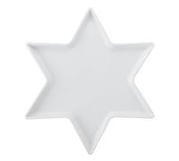 MIKASA Chalk Star Porcelain Serving Platter, White Glossy Star Shaped Plate, Ideal for Buffets, Appetisers, Desserts, Party Food, Dishwasher Safe, 30cm