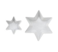 MIKASA Chalk White Porcelain Star Shaped Bowls, Set of 2 Bowls, Ideal for Tapas, Appetisers, Desserts, Side Dishes, Dishwasher Safe