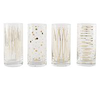 Mikasa Cheers Metallic Gold Set Of 4 16z High Ball Glasses