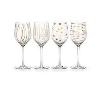 Mikasa Cheers Metallic Gold Set Of 4 14oz Wine Glasses