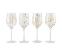 Mikasa Cheers Gold Etched Wine Glasses Set of 4 400ml Gift Box