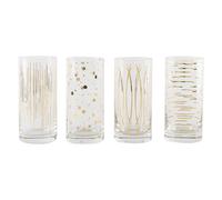 Mikasa Cheers Metallic Gold Set Of 4 16z High Ball Glasses