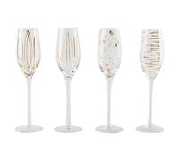 Mikasa Cheers Metallic Gold Set Of 4 7oz Flute Glasses