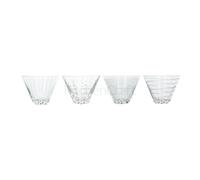 MIKASA Cheers Stemless Martini Glasses, Crystal Cocktail Glasses, Silver Design, 400ml, Set of 4