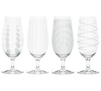 Mikasa Cheers Pack of 4 Stemmed Pilsner Glasses - Clear - Crystal Glass - Beer Glasses