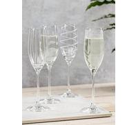 Mikasa Cheers Set Of 4 Crystal Champagne Flutes Clear