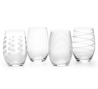 Mikasa 'Cheers' Set of 4 Etched Crystal Stemless Wine Glasses