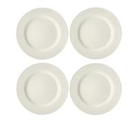 Mikasa Cranborne Stoneware Dinner Plates, Set Of 4, 27Cm, Cream, White