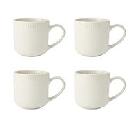 Mikasa Cranborne Stoneware Mugs, Set Of 4, 320Ml, Cream
