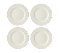Mikasa Stoneware Side Plates Cranborne Set of 4, 21 cm, Cream/White, Gift Boxed