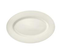 Mikasa Cranborne Stoneware Oval Serving Platter, 39Cm, Cream, White