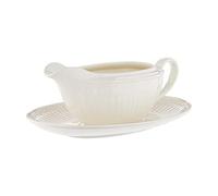 Mikasa Italian Countryside Gravy Boat and Saucer Set, White - DD900-742