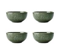 MIKASA Jardin 4-Piece Dip Bowl Set, 4 Dip Bowls for Entertaining and Parties, Green Stoneware Serving Bowls, 10cm - Gift Boxed